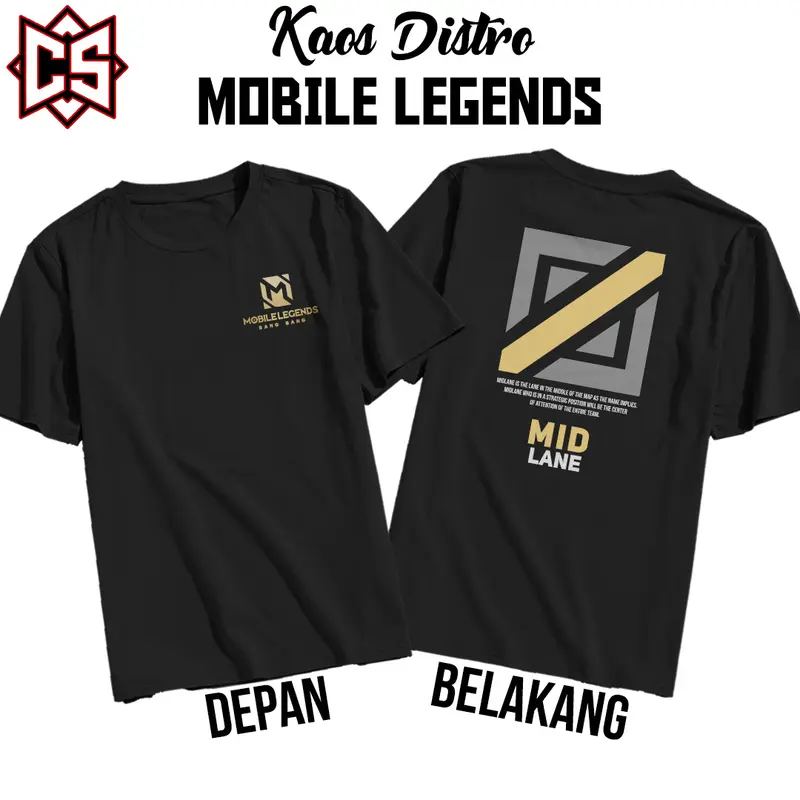 Kaos Baju Distro Game MLBB Mobile Legends Bang-Bang All Roles Lane Exp Jungler Mid Gold Roamer T-shirt 3