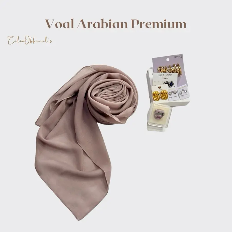 Cilia - Hijab Segiempat Voal Arabian Premium 115x115cm | Hijab Wanita Segiempat Voal Arabian | Hijab Malay | Hijab Trendy | By Cilia