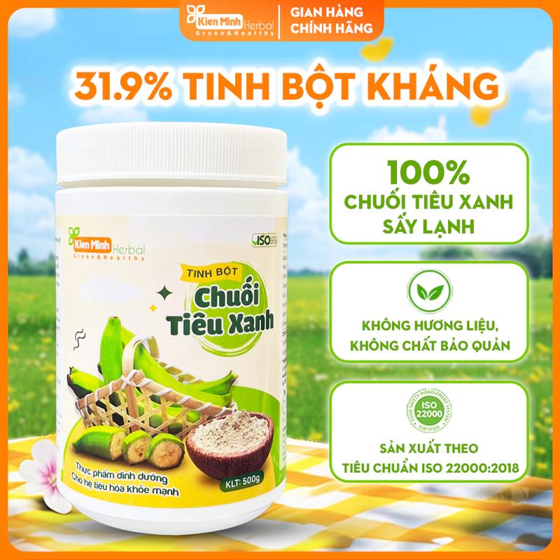  Tinh Bột Chuối Tiêu Xanh 500g Thảo Dược Kiên Minh 31.9% Tinh Bột Kháng Giàu Chất Xơ Sản Phẩm Thuần Chay Không Đường 