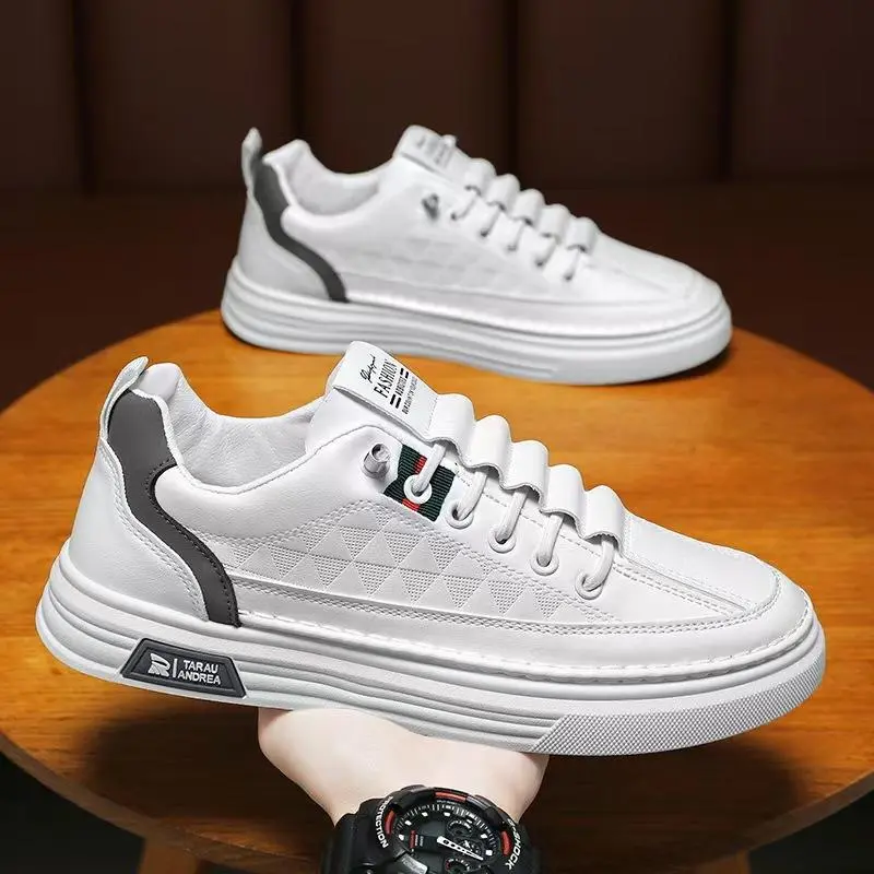 Zapatillas de tenis nuevas para hombre, calzado informal con estilo, zapatillas de running con cordones cómodas y versátiles, suela suave y antideslizante, adecuadas para diversas ocasiones informales. - Foto 7