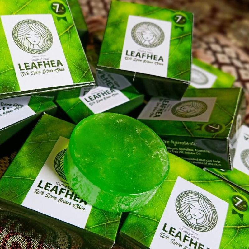 PAKET 3 PCS SABUN LEAFHEA KEMASAN BENING - GLUTHA SOAP LEAFHEA 3
