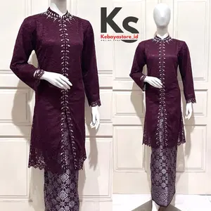 Kebaya.idn - Setelan Kebaya Brokat Songket Premium - Atasan kebaya modern dan elegan 2024 - Kebaya Wisuda - Baju kebaya Mewah modern pesta kondangan lamaran wanita dewasa - Dress kebaya Katun Aurora panjang batik Bawahan remaja Tunik