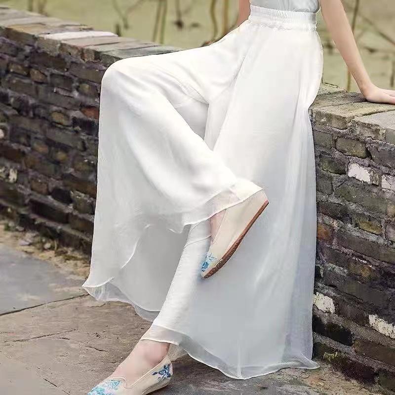 Product Introduction of Quần Ống Rộng Dài Cho Nữ, Quần Voan Muslimah Dáng Rộng, Cạp Cao, Đen Và Trắng 26