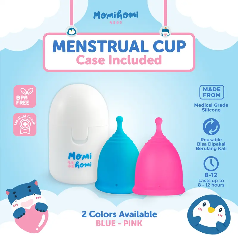 Momi Homi S03 Girls Menstrual Cup Pengganti Pembalut Wanita Silikon Reusable Silicone Grade 0
