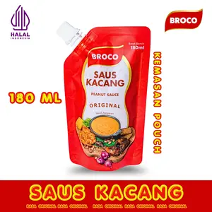 Brocofood - Saus Kacang Rasa Original Serbaguna Pouch 180ml - Saus Kacang Bahan Makanan Instan Masakan