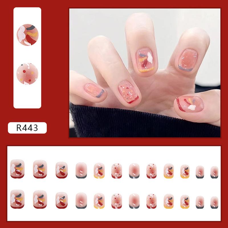 Product Introduction of Móng Tay Giả, Bộ 24, Keo Dán Acrylic Toàn Bộ, Phong Cách Pháp, Thời Trang, 2023 9
