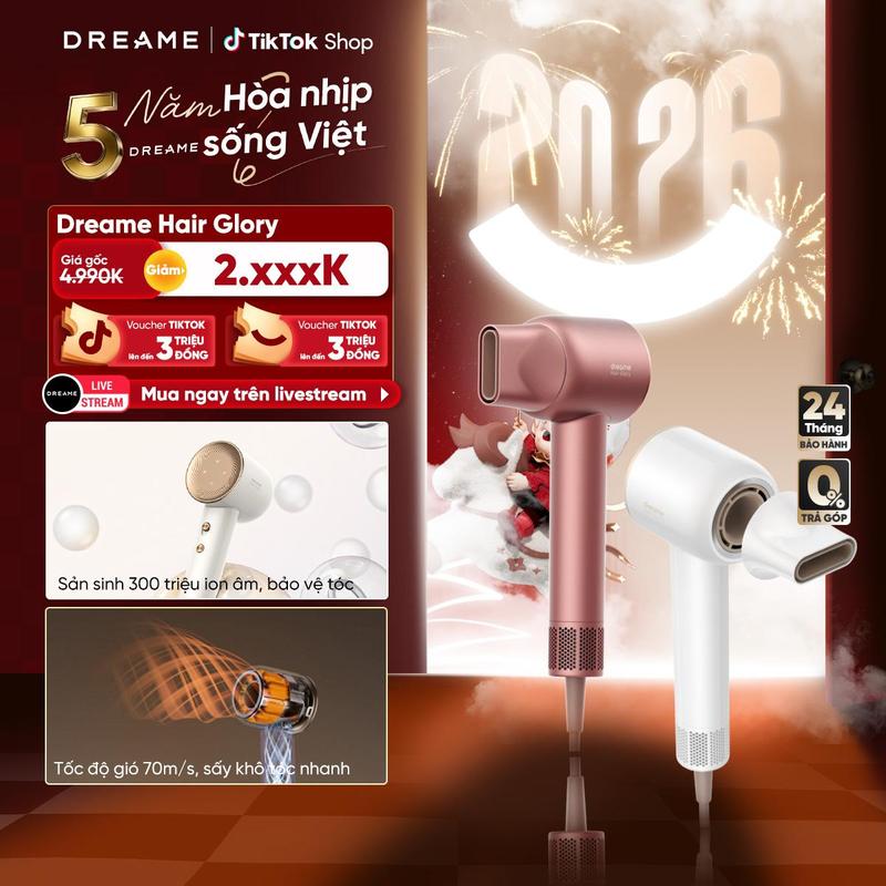  Máy sấy tóc Dreame Hair Glory Standard chăm sóc tóc nam Nữ - Hàng chính hãng - Bảo hành 24 Tháng Women 