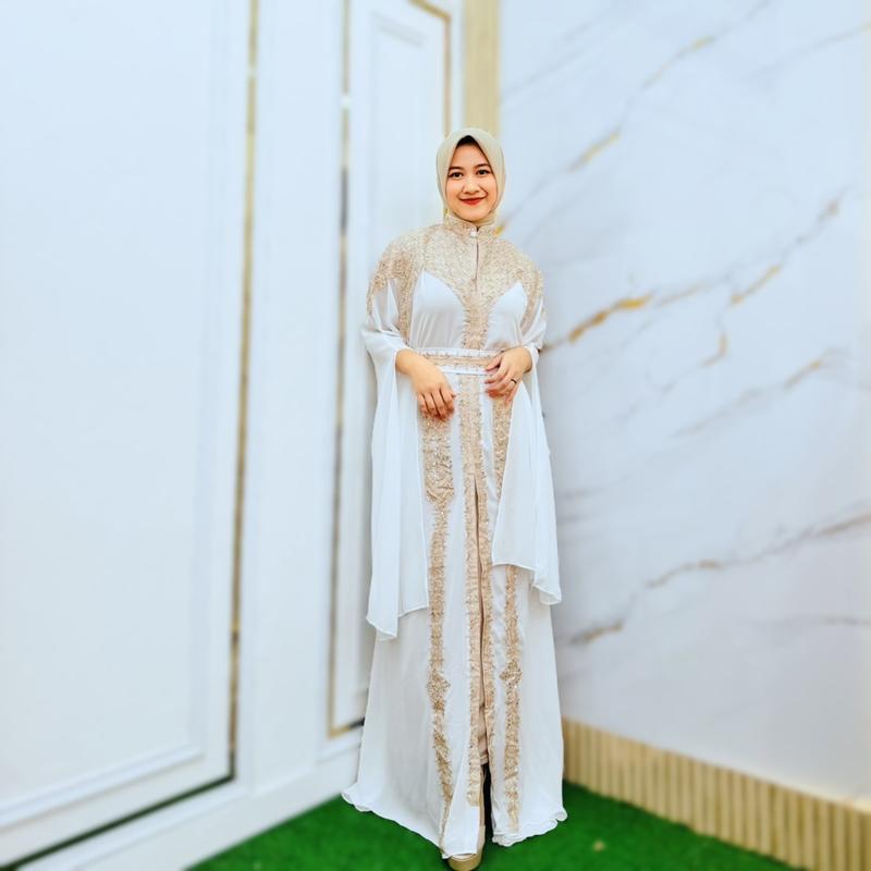 Product Introduction of Kaftan Meera Abaya Viral Terlaris Set Inner Gamis Dress Wanita  Muslim Lebaran 6