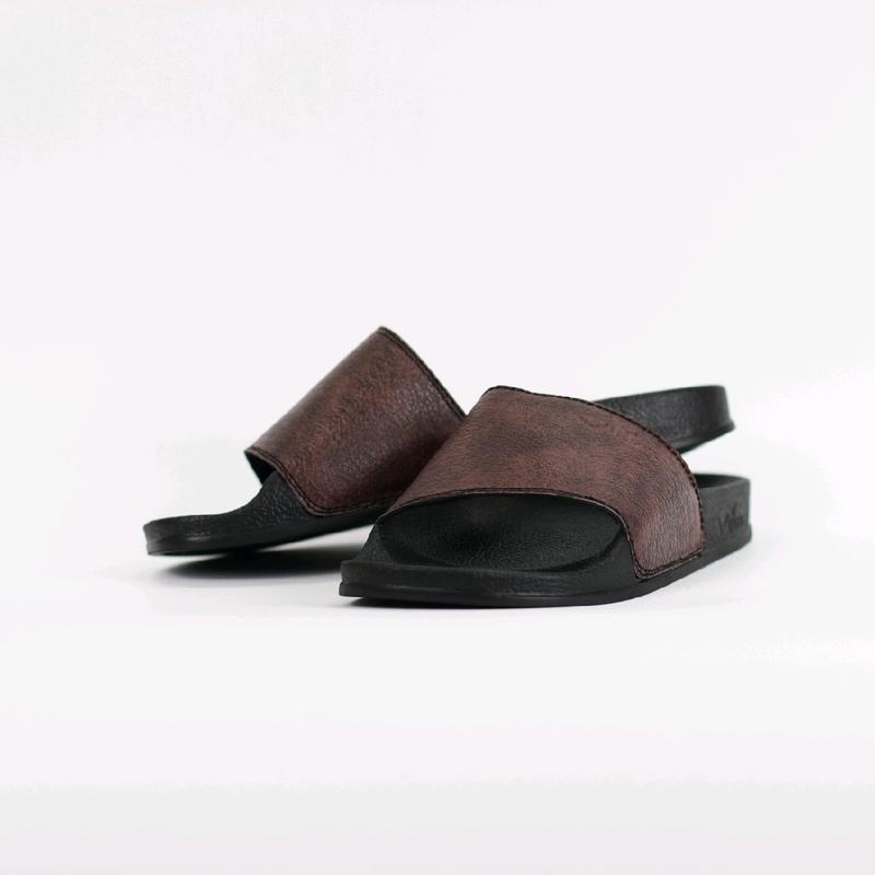 Vignes Sandal Slop Slip On Slide Unisex - Ivy Pattern Brown 4
