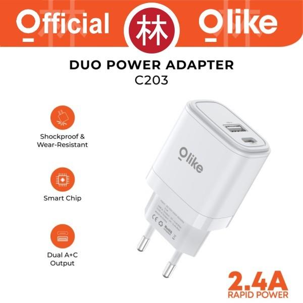 Gambar Olike C203 Charger Dual Port USB Micro + Type-C 12W 2.4A Smart Protection - SATUAN ECERAN - Hitam dari Liem Group Kota Administrasi Jakarta Barat Tokopedia