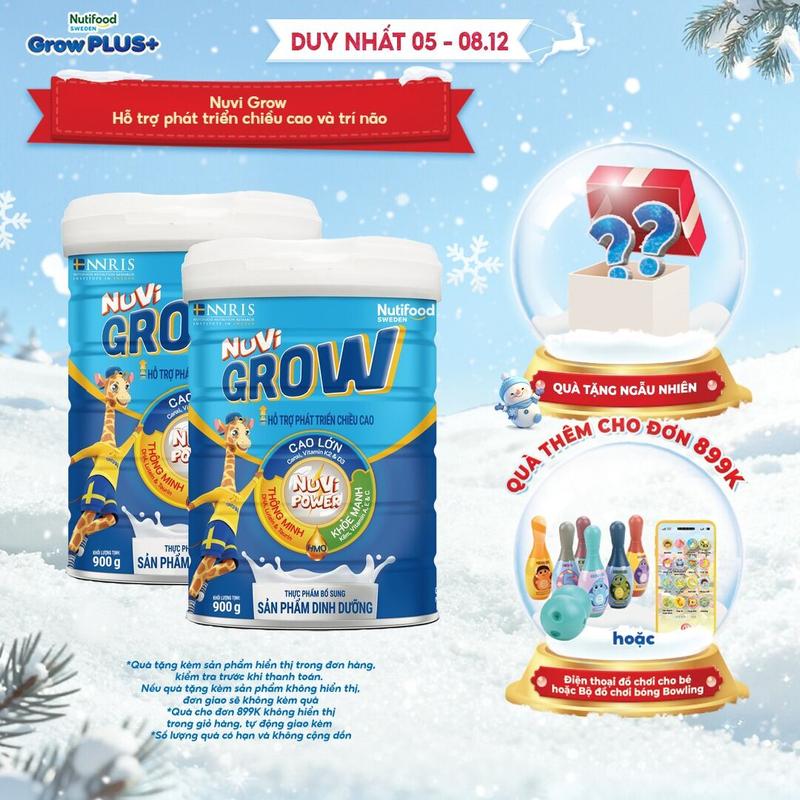   GĐ.I  Combo 2 Sữa Bột Nuvi Grow - Phát triển chiều cao  Lon 900g - Link chính 
