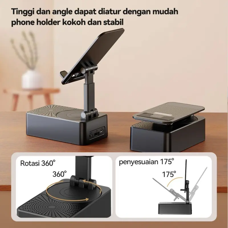 Stand Holder Plus Speaker Bluetooth  Bass Audio WYS Ponsel Telepon 1000mAh 1