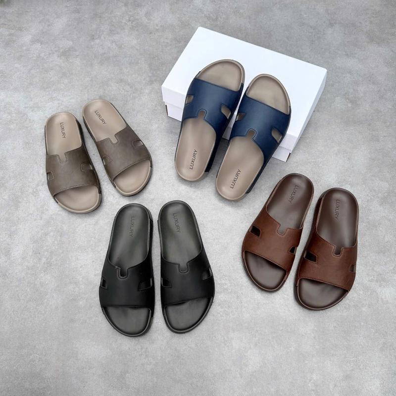 Dép CÔNG THÁI HỌC CHỮ K Khâu Miễn Phí Dép da đúc - Dép nam siêu bền đế đúc cao su bền bỉ - nhẹ và ôm chân Nam DéP Đế Bằng Shoes