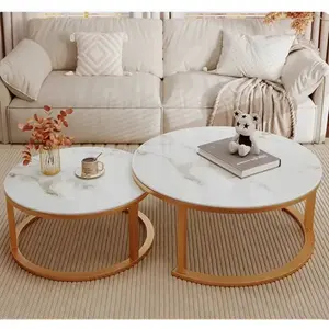 Furnibest  Meja Kopi Meja Tamu 2-In-1 Plus Meja Ruang Tamu Meja Sofa