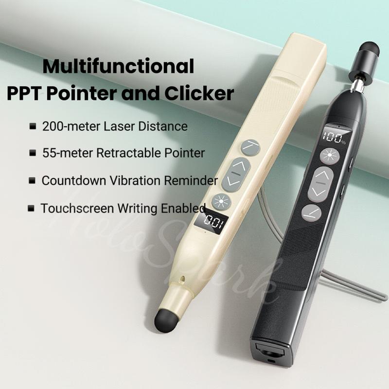Nút nhấn trình chiếu Powerpoint không dây, tần số 2.4GHz, điều khiển từ xa, bút lật, có sạc USB, thích hợp cho PPT và trang trình bày slide