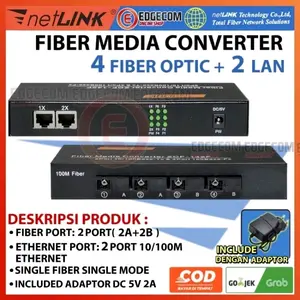 Media Konverter 4 FO 2 LAN 10/100 LAN RJ45 Ethernet Fiber Optic FO switch Media Converter netlink