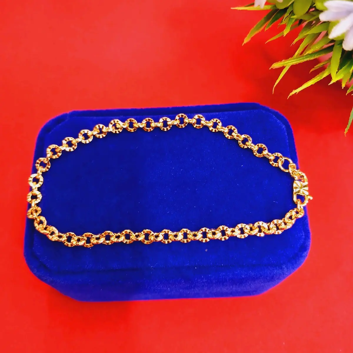 gelang tangan Nury ukir ,Emas 18K  StainlessStell 100% Seperti emas asli,