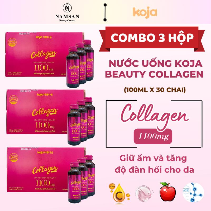 Hàng công ty COMBO 3 - Nước uống Koja Beauty Collagen Drink 1100mg 100ml x 30 chai