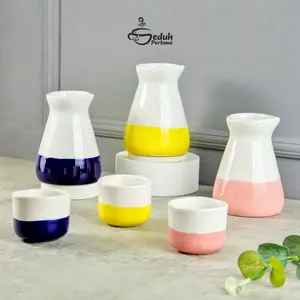 SEDUH PERTAMA SERVER SET - GELAS SERVER V60 & MINI MUG | MUG KERAMIK KAFE KOPI V60 DECANTER JUG MINIMALIS