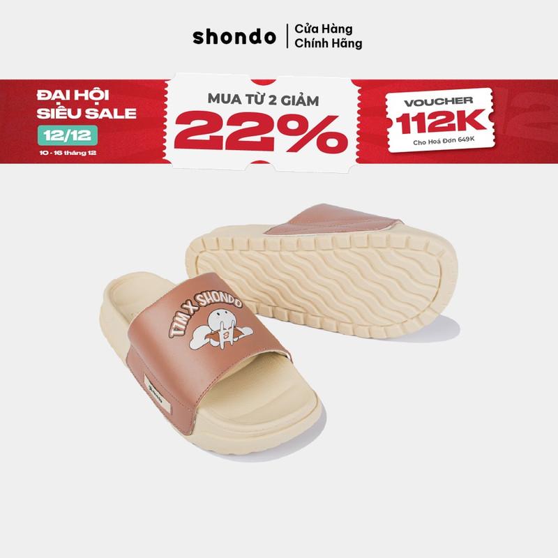  Dép Trendy Nam Nữ SHONDO Thỏ 7 Màu Êm Thời Trang Thích Hợp Đi Học Đi Chơi Nâu Be TRE2995 