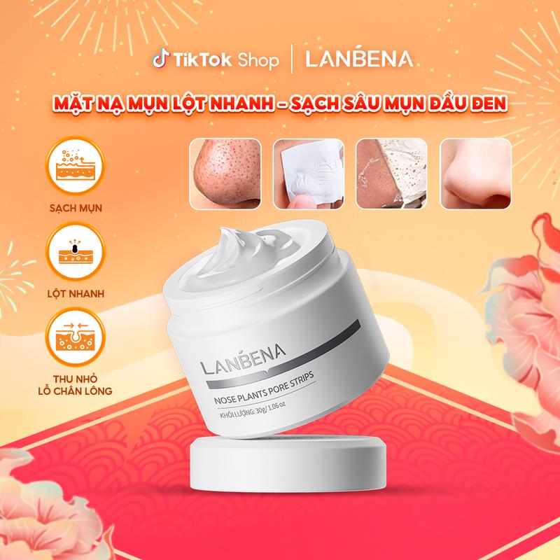 LIVE Mặt Nạ Lột Mụn LANBENA Hỗ Trợ Giảm Mụn Đầu Đen Phiên Bản Nâng Cấp 2.0 Kèm 60 Giấy Lột Mụn Hỗ Trợ Làm Sạch Sâu Mụn Đầu Đen Mụn Đầu Trắng Lỗ Chân Lông Thích Hợp Cho Mọi Loại Da 30g