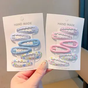 6 PCS JEPIT RAMBUT ANAK PEREMPUAN MOTIF BUNGA PANJANG OVAL / 6 PCS JEPIT RAMBUT WARNA PASTEL MOTIF BUNGA