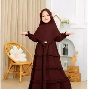 Anika Kids Syar'i Gamis Anak Usia 3-13 Tahun Terbaru //Gamis Anak Perempuan Terbaru  Baju Muslim Syari Crinkle Panjang Dress Wanita Tanggung Cewek Remaja