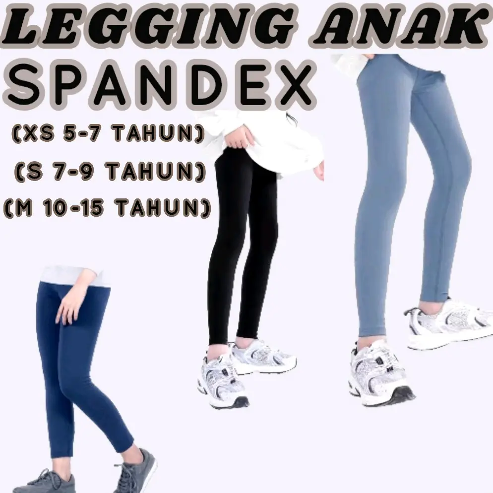 LEGGING ANAK ISI 3 PCS LEGGING ANAK BAHAN SPANDEX LICIN UMUR  8-13 TAHUN FASHION