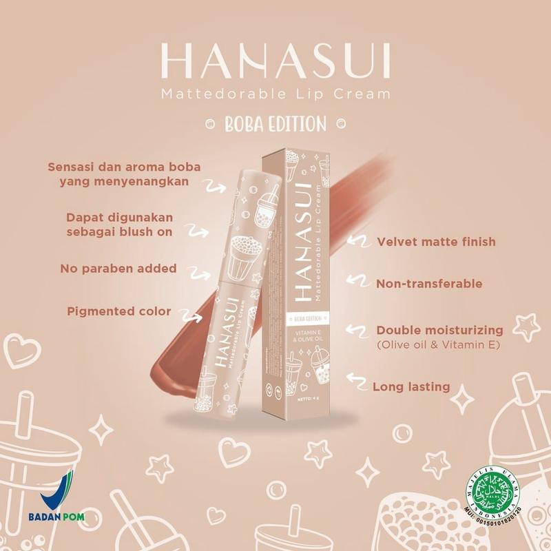 HANASUI Mattedorable Lipcream | Hanasui Lip Cream Matte Lengkap Boba …