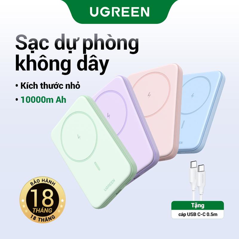 Bộ sạc Dự Phòng không dây từ tính, 10000mAh, Bộ sạc PD20W, cho iPhone 13 14 15 16 Pro Max ,Huawei, Xiaomi, Samsung,và các mô hình khác UGREEN [Free Gift] với cáp miễn phí ,Năm dây buộc cáp