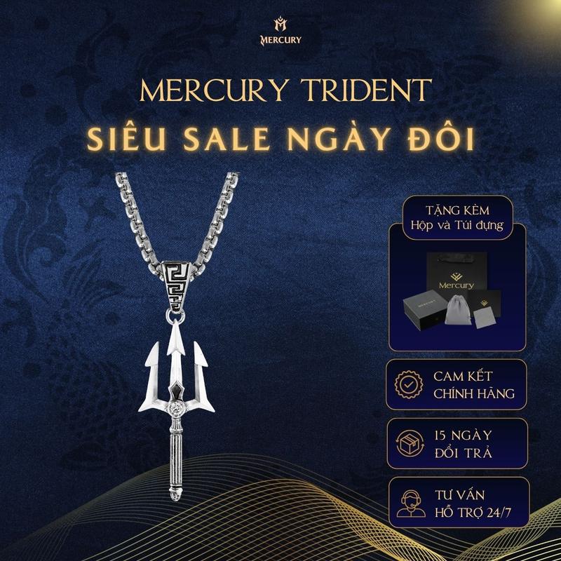 Dây chuyền Bạc nam, nữ 925 Mercury Trident -Trang sức bạc 925 -Thiết kế độc quyền,họa tiết thần thoại