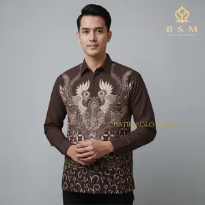 Kemeja Batik Pria Cowok Slimfit Premium Motif MAHESWARA MAHOGANY Full Furing Baju Lengan Panjang Kantor Nyaman Katun Kondangan Mewah Pesta Formal Kancing Kerah batik  pria Kerja Casual