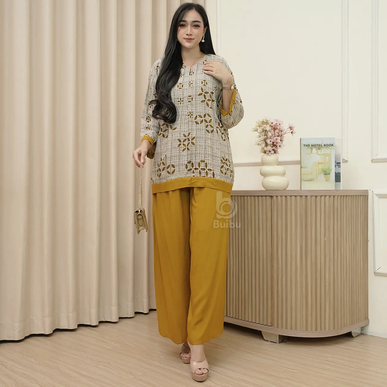 Setelan Barbara Jumbo One Set Rayon Busui Piyama Baju Tidur Wanita Nyaman