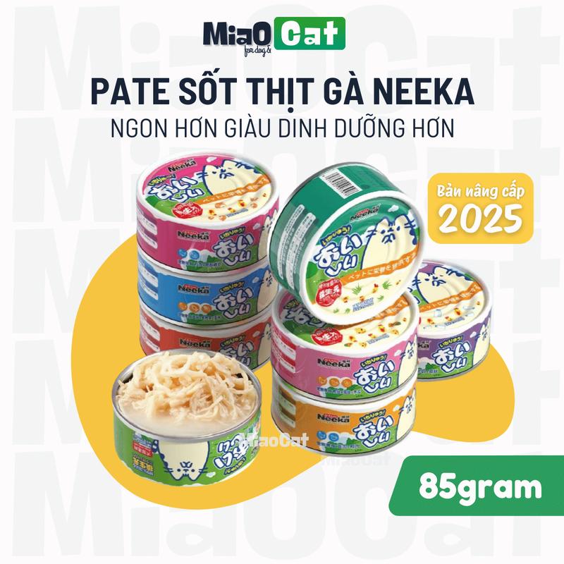 Mẫu mới 2025 Pate Neeka Lon 85g Cho Chó Mèo 8 Vị Thịt Hầm & Gà Xé