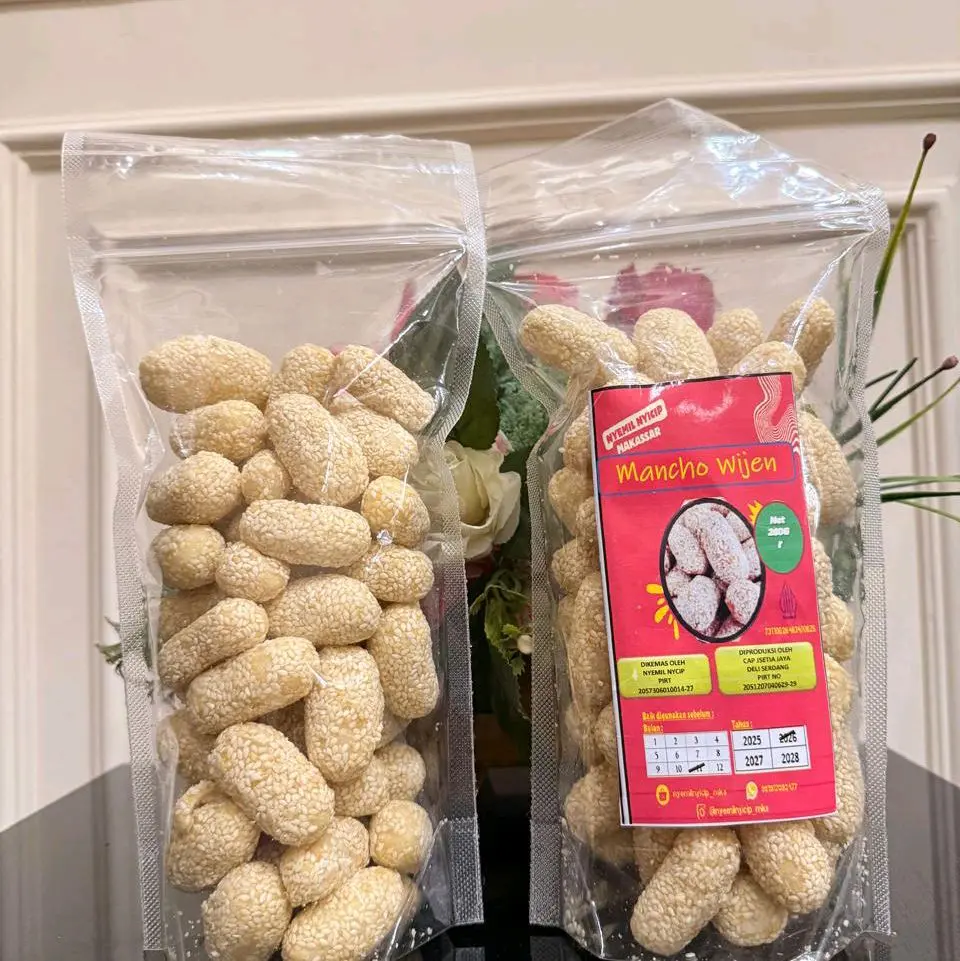 snack nyemilnyicip mks mancho wijen kiloan dan pouch