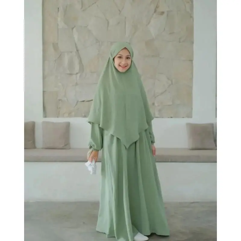 Gamis Anak Perempuan Remaja Aiyu Kids Usia 5-13 Tahun  Bahan Crinkle  Panjang Syari Dress Muslim 4