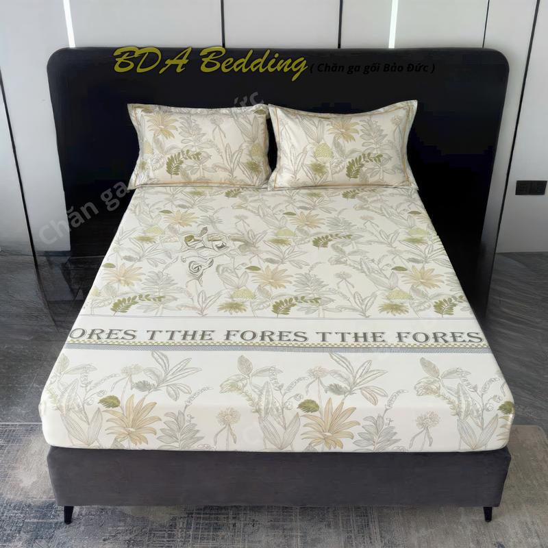 ga giường mát lạnh lụa thái 3 món, ga giường + 2 vỏ gối