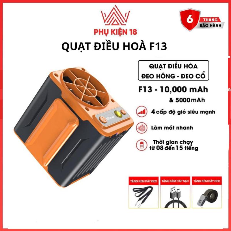 Quạt Mini Đeo Thắt Lưng Tirek F13 - Quạt Làm Mát Lưng. Chạy Liên Tục 12-48h. Tích Hợp Sạc Dự Phòng 10000mAh. BH 6 Tháng