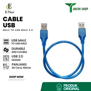 Kabel Data USB Male To Male 50 Cm 150 Cm / Cable Data Sambungan Network Biru Komputer