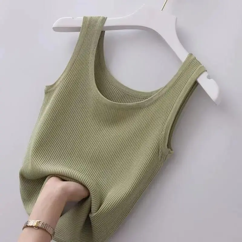 Women Summer Tanks Camis Vest Fashion Casual Sleeveless Elastic Ladies Street Solid Color Tanks Tops Tees Hotsweet B3113
