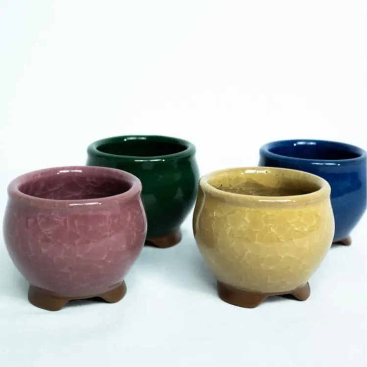 Pot Mini Pot Keramik Pot Model Bulat Berbagai Macam Warna