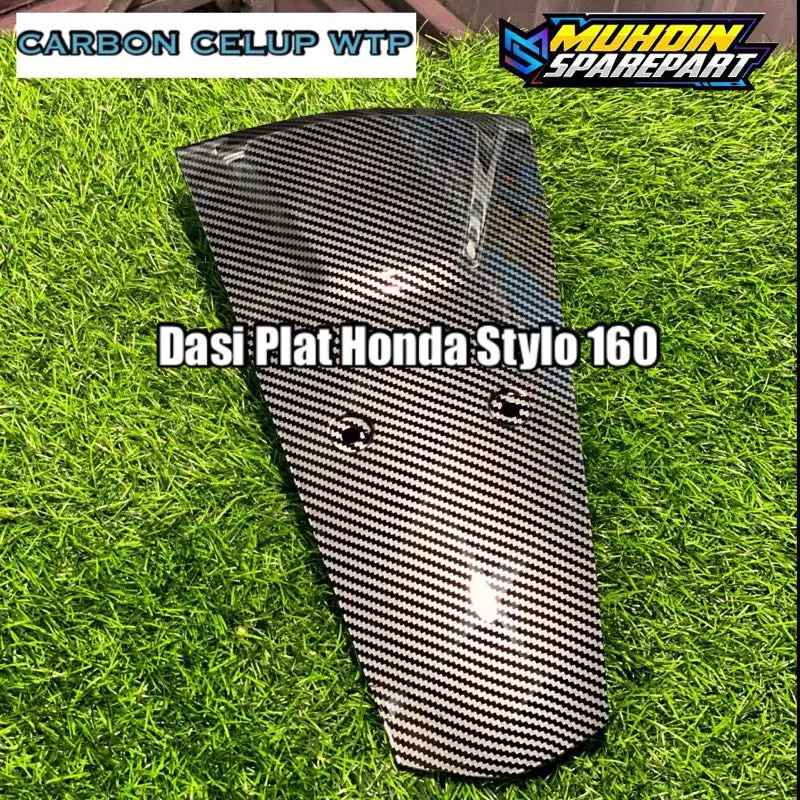 Cover Dasi Plat Nomor Stylo 160 Carbon Celup Wtp Forged Hexagon original 3