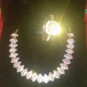 OS1-D147 Set Cincin & Gelang Wanita Cranberry Jewelry Premium Anti Luntur Anti Berubah Warna Garansi 1 Tahun Resmi Size Adjustable Kualitas Grade Terbaru Aksesoris Cincin Nikah Permata VVS1 Elegan COD