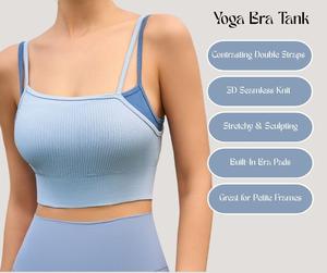 2-in-1 Yoga Bra Tank – Built-In Bra, Colorblock Style, Textured Fabric, Gym to Streetwear [YA69]