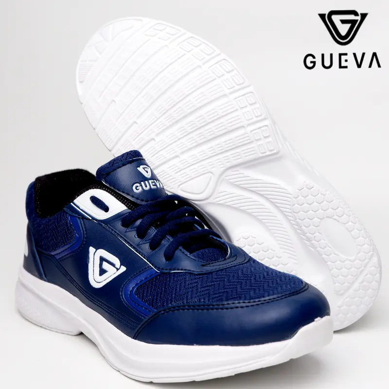 GUEVA-021-Sepatu Sneakers Casual Pria Wanita shoes putih Hitam Snekers Black 5