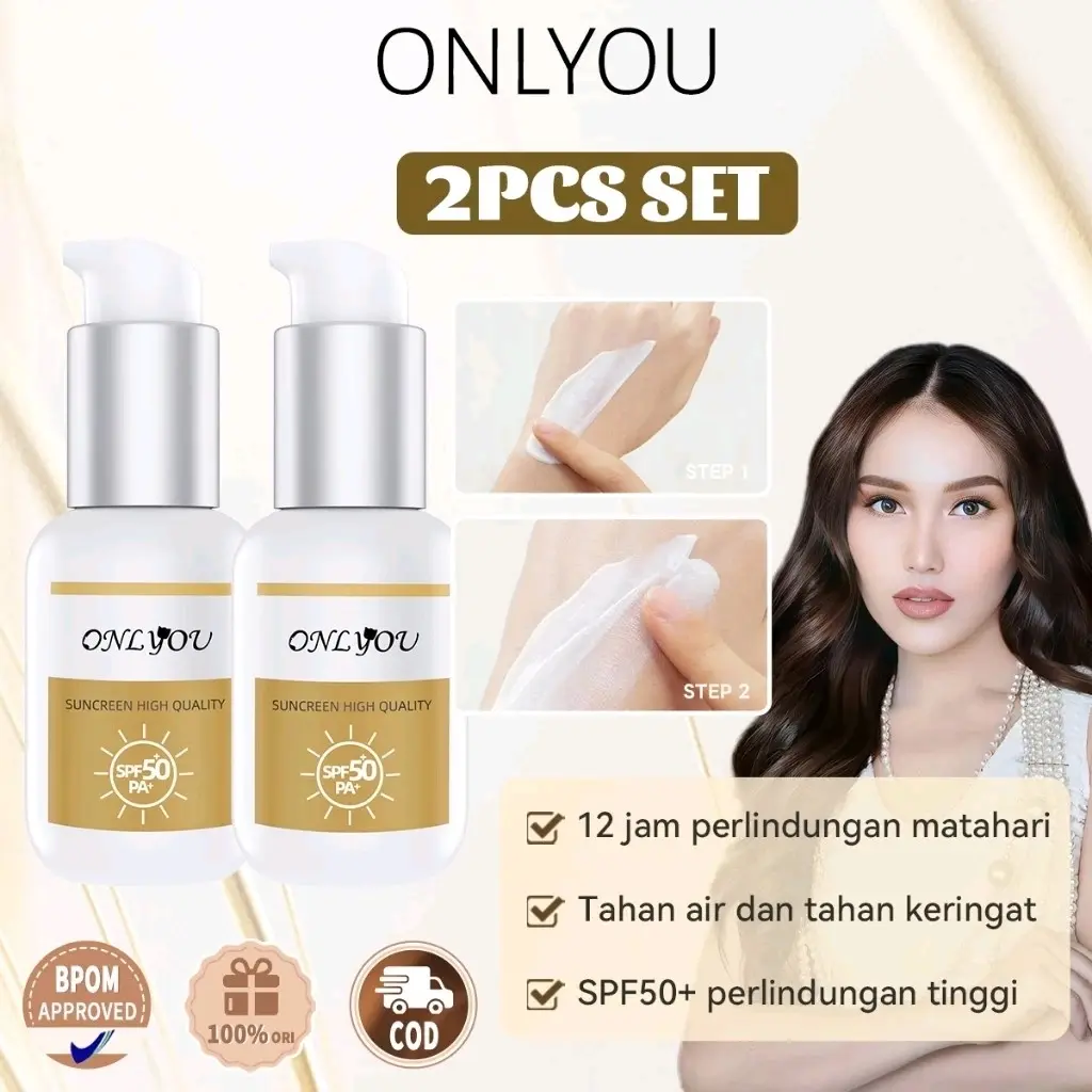 Sunscreen Onlyou Spf 50 pa+++Free Gift Ready Stok Original Bpom