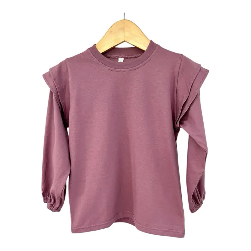 Hokkids_wear atasan kaos anak perempuan rempel . T- shirt polos anak cewek 3-11 tahun . Fashion kaos anak perempuan