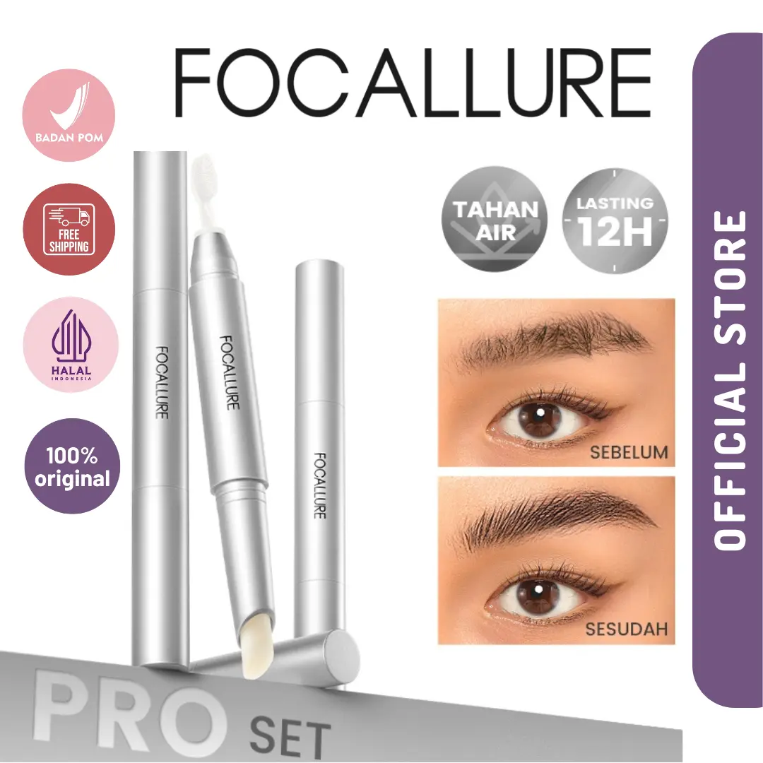 FOCALLURE Setting Eyebrow Wax Browcara Lasting 2-in-1 Built-in Brush Styling Shape Eyebrow Fluffy Lightweight Non-sticky FA-E40