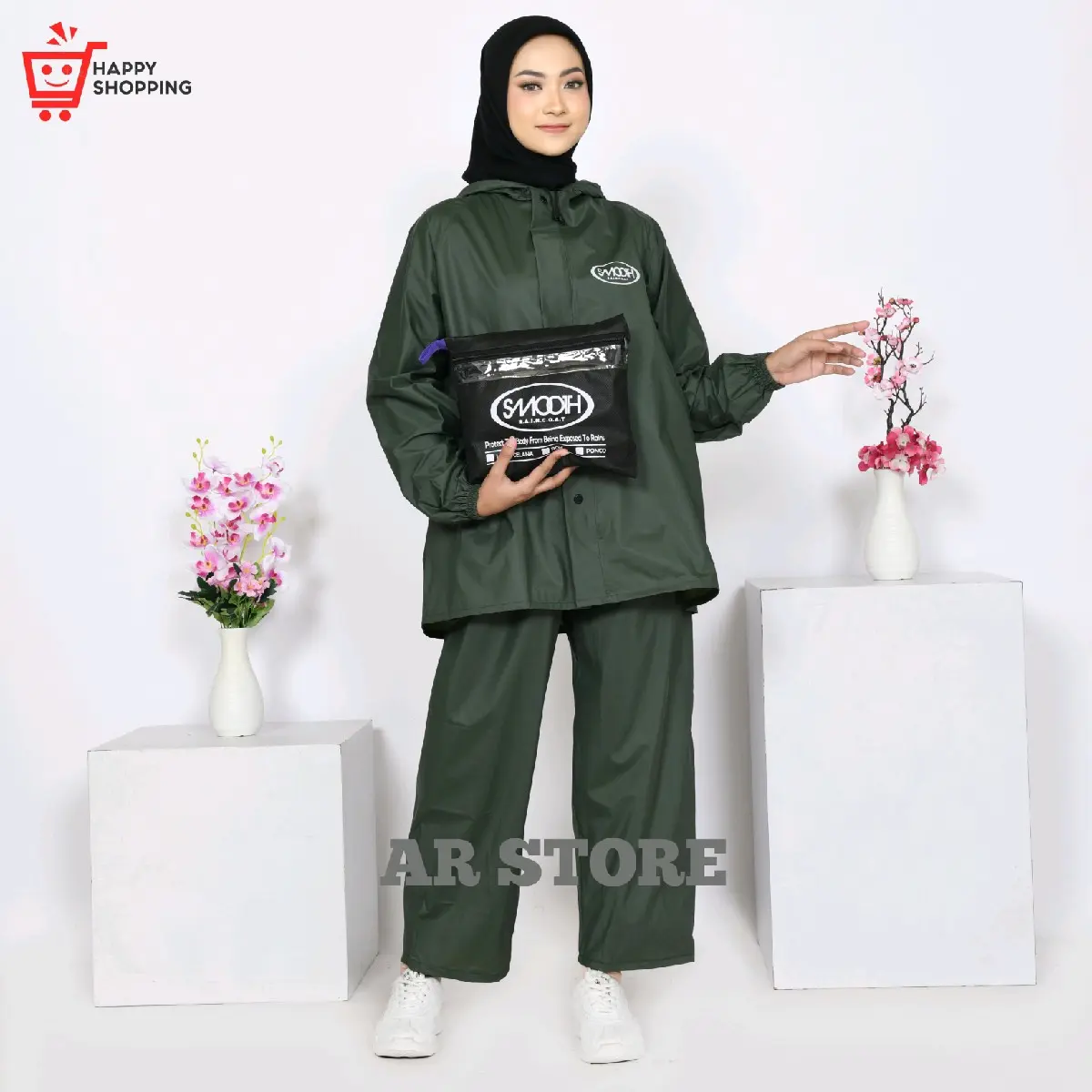 Jas Hujan Stelan Baju&celana Dewasa jas Hujan Merek SMOOTH Original Tahan Air