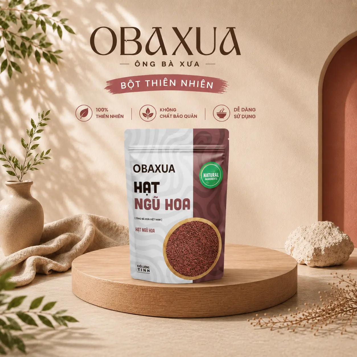 Ngũ hoa hạt Obaxua 75Gr - Hạt ngũ hoa, Hạt đình lịch
